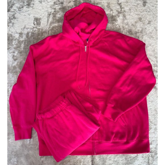 Old Navy Pants - Old Navy Hot Pink Full Zip Sweatshirt Sweatpants Matching Set Womens Medium